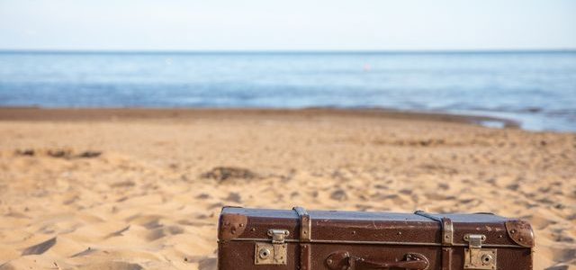 suitcase on a beach