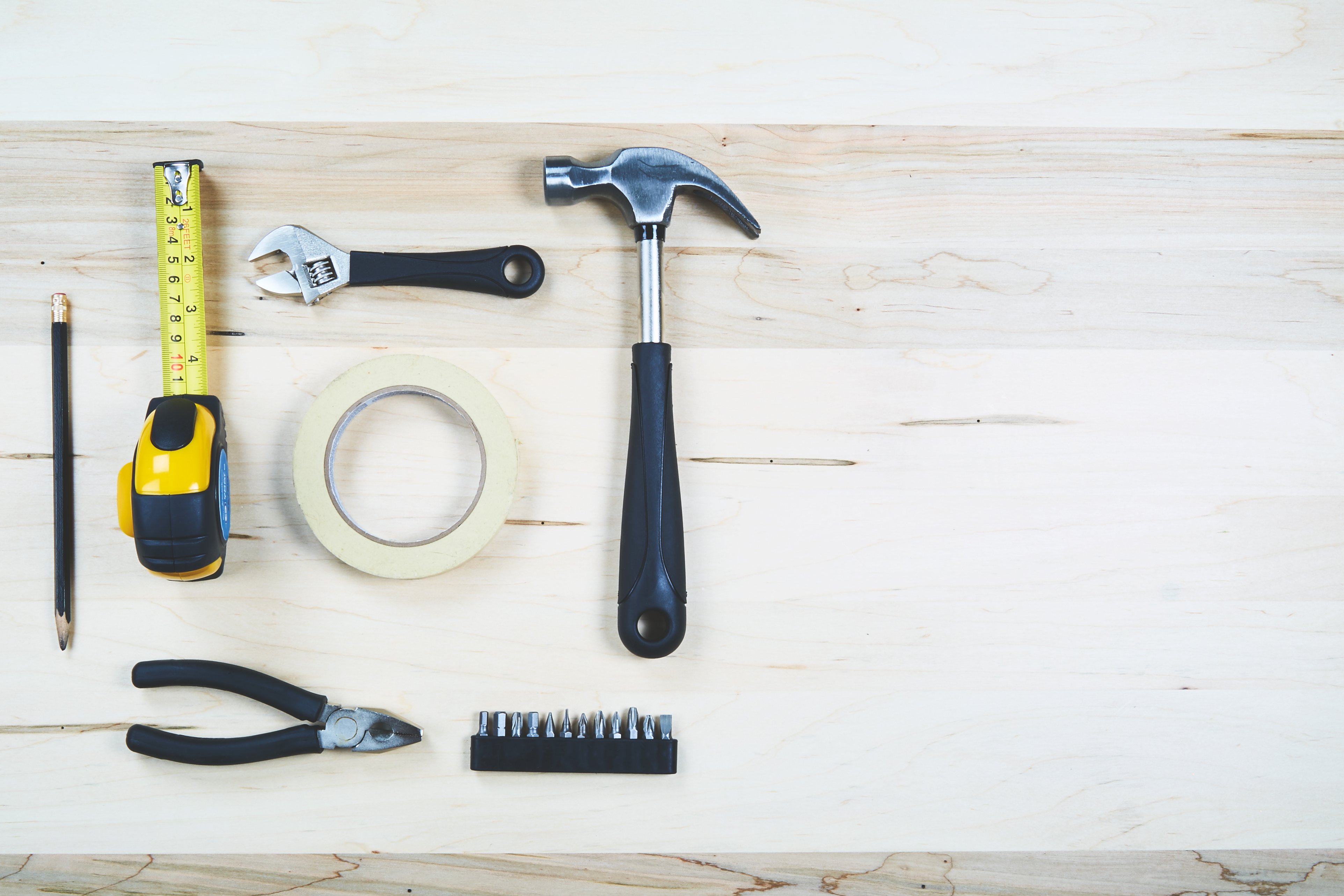 tools on white background